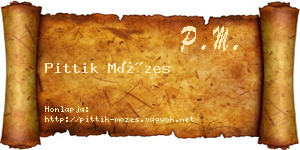 Pittik Mózes névjegykártya